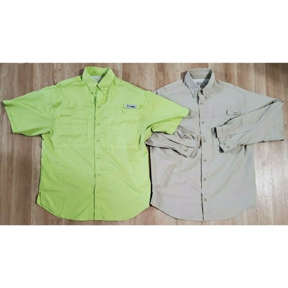 Columbia Mens Lot of 2 PFG Tamiami II Shirts Small